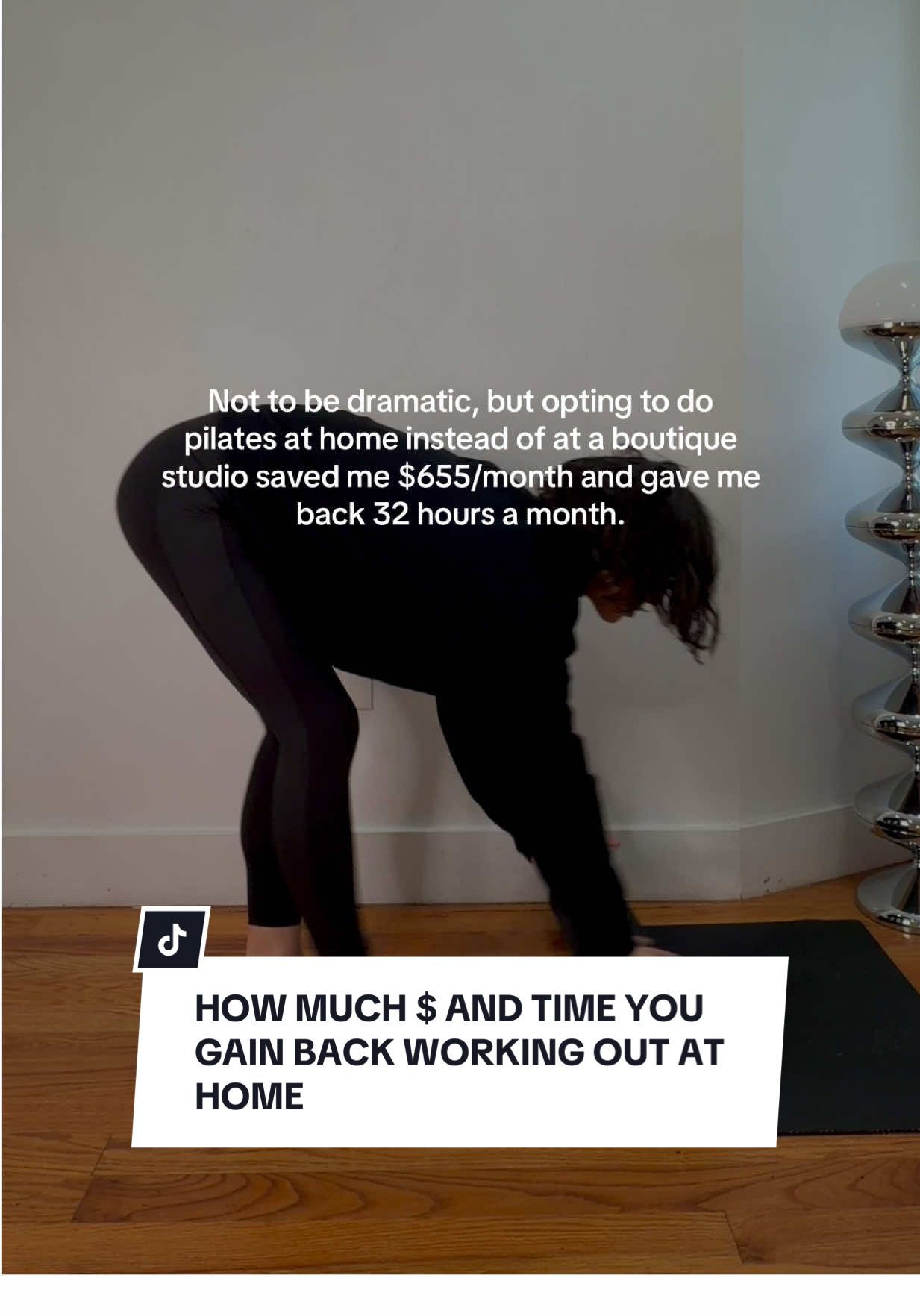 I know that may sound dramatic but hear me out: Boutique pilates memberships run  roughly $350+ a month in NYC (which is obviously higher than most places but still a considerable fee no matter where you are). I like to move at least 4x a week—factoring in doing a full 60 min class and then the commute time there and back comes to 8 hours a week spent on fitness…not even counting getting ready time before I even left the house. I’d end up getting myself a matcha before or after class…roughly $8 a pop, 4x/week??? As a fitness instructor I’m prob more guilty of this than most, but I’d end up buying at least one new set a month, if it was from one of my fav brands that’s around $276/month. 😵‍💫 I didn’t factor this in because I don’t have kids, but most of my mom friends also have to get childcare to even get to a studio in the first place—doubling or even tripling the cost of taking time for yourself. Doing 30 min workouts 4+ times a week, in my undies, on my living room floor, has given me so much money and time back to actually live my life and have a healthier relationship with wellness. I am a fitness instructor and def don’t poo poo IRL classes, there are many benefits of in-person training like community and motivation, and your health is 1000% the most important thing you can ever invest in, but if you just don’t have the extra time or money, know that that’s NOT the only way to get an effective workout. I am a former professional dancer (professional athlete) and don’t f around when it comes to making sure I’m actually getting a worthwhile workout. I design my on-demand pilates classes to give you the best sweat in as little time as possible for less than the price of ONE in person studio class because, say it with me: “Fitness/wellness should enhance your life not BE your whole life!” Think of all the other aspects of your personality you can pour into with all that time and money at your disposal!