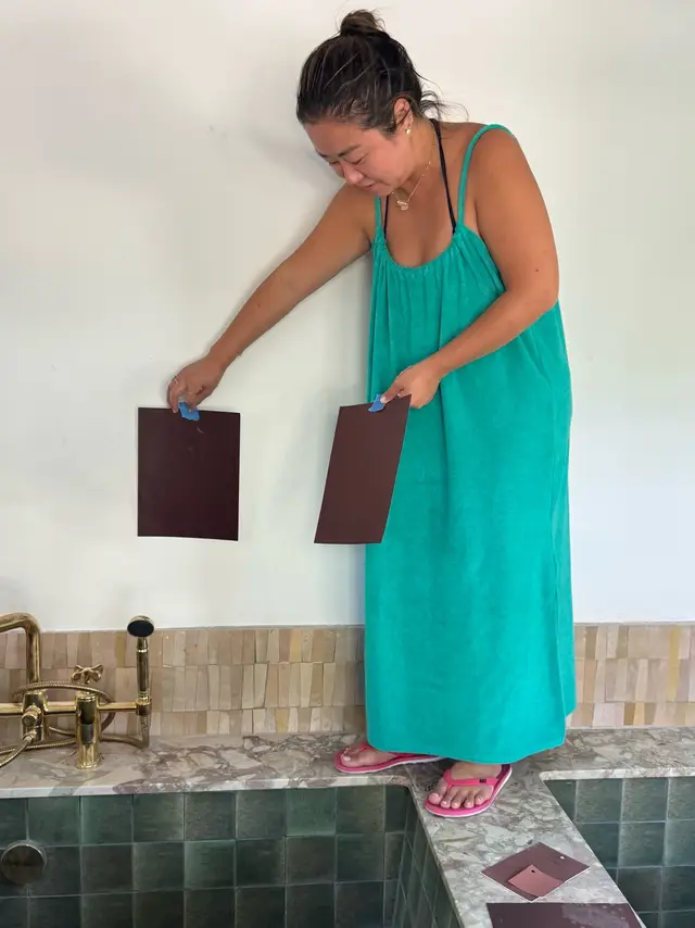 Ok fifth time changing my mind on the wall color. And here we are with 10 shades of wine… #H#HomeDecorH#HomeRenovationM#MyHomeHomeBeforeAndAfter  #homesweethome 