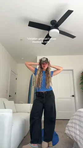 the camo Jesus hat & blue tee is such a nice combo 🤌🏼💫🫐 #christian #christiangirl #modest #OOTD 