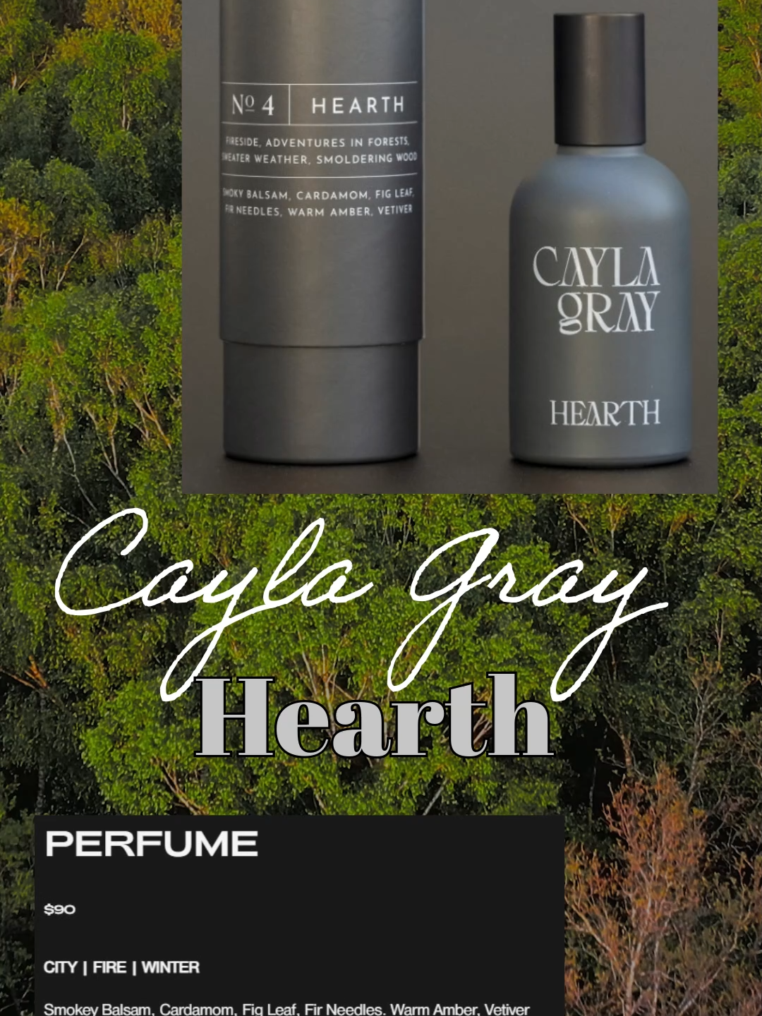@caylagrayco First up on my 5 Day Sniff Journey of Exploring the Cayla Gray Discovery Set is Hearth Hearth features notes of Smoked Balsam, Cardamom, Fig Leaf, Fir Needles, Warm Amber, and Vetiver. I do find the fragrance to be more masculine leaning than feminine.  One thing I love about fragrance is it can always conjour up a thought in your mind. When smelling hearth the first image that came to mind was a snowy December day in Ohio. The Holidays nearing and visiting the Christmas Tree Farm to pick out the most perfect Christmas tree. The notes of pine wafting through the cold air as your lugging your Christmas tree to the car.  Although this scent was not a love for me I could see a multitude of others who love woody-pine like fragrances finding immense joy in this fragrance.  #perfume #cologne #fragrance #review #sotd