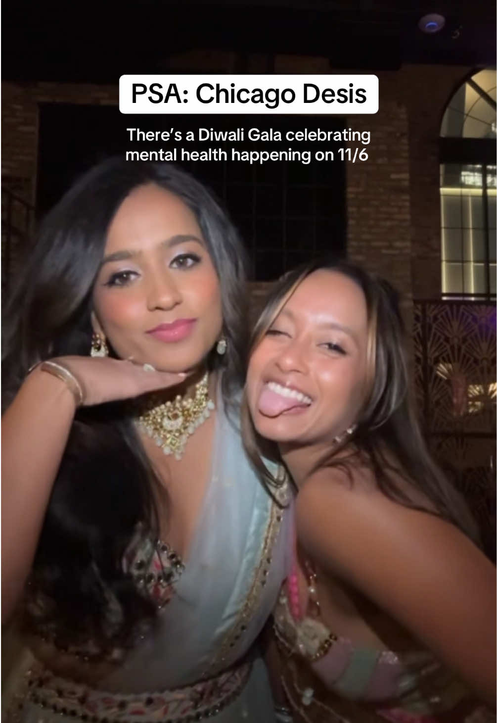 Diwali Parties in Chicago 2025: DIWALI GALA 2025 on 11/6!  This is my third year volunteering with Chicago’s Brown Man Therapy Diwali Gala! It’s a beautiful celebration of lightness over darkness. There’s a dance floor but also a group meditation. Such a fun and inclusive way to talk about mental health in our community 🩷 See you dressed up on the dance floor on 11/6! Tickets linked in bio and comments. #Diwali #chicagoevents #chicago #thingstodoinchicago #desigirl #saree #browntok 