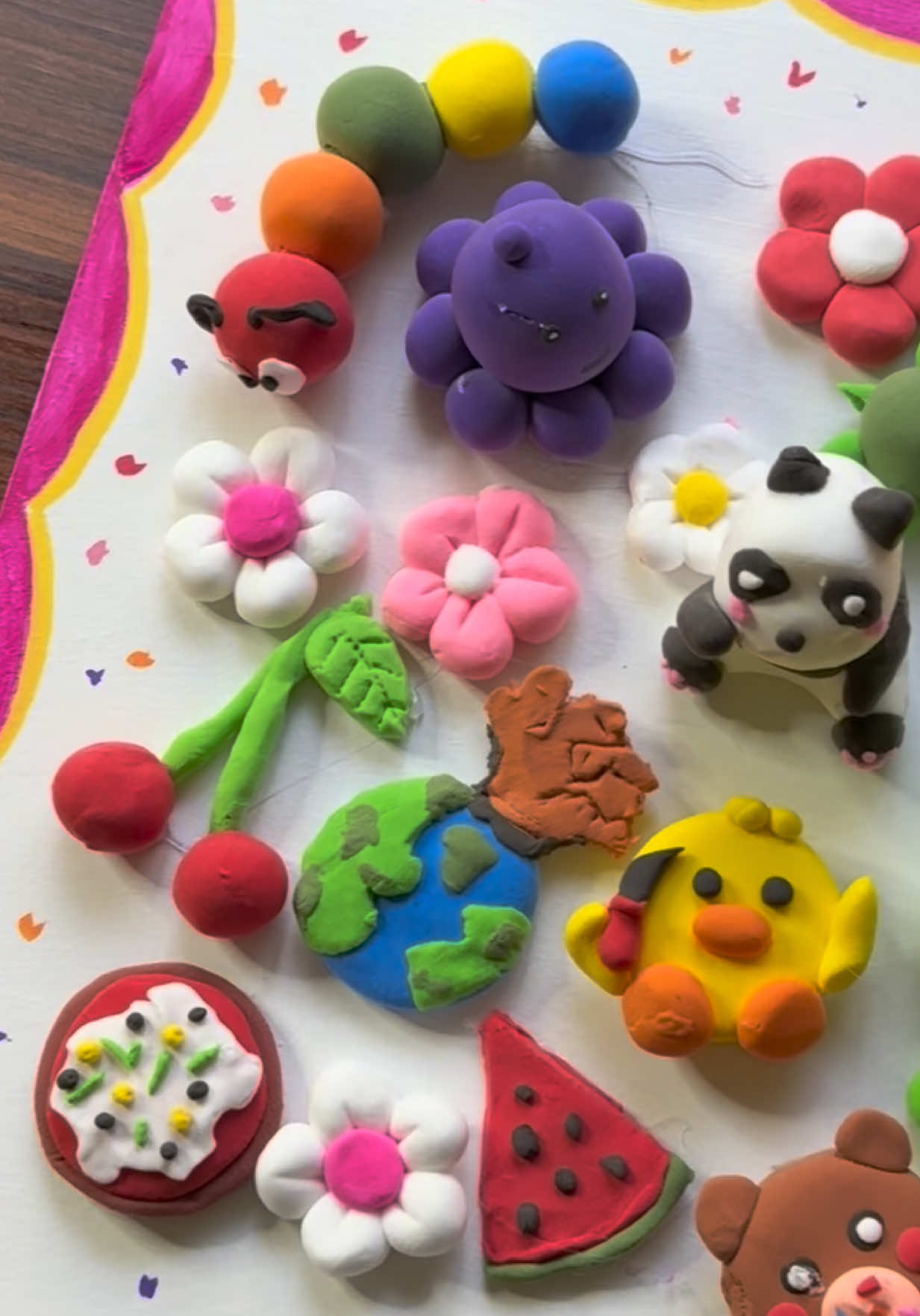 لوحة من صلصال الفوم شو رايكم فيها؟اي اكثر شكل عجبكم؟😁💗#DIY #clay #fyp #فوريو #foamclay 