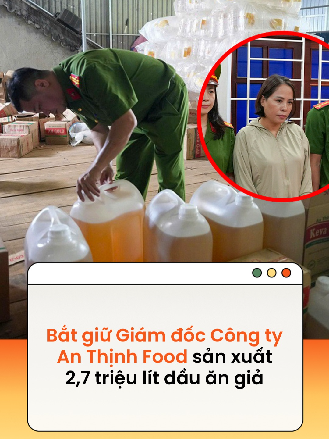 Từ tháng 4/2024 đến tháng 6/2025, Công ty An Thịnh Food đã sản xuất, tiêu thụ ra thị trường hơn 2,7 triệu lít dầu ăn giả, trị giá khoảng 75 tỷ đồng #anthinhfood #tiktoknews #amm  Theo vtcnews.vn