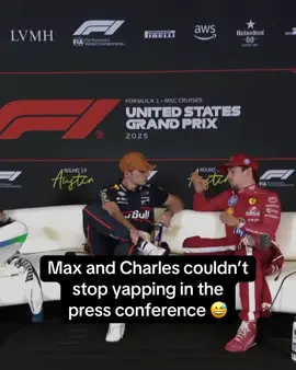 These two 😆 #f1 #maxverstappen #charlesleclerc #austin #espnsocial 