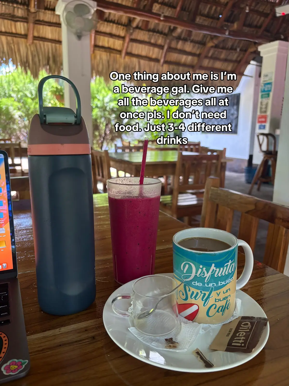 Me before I order at any restaurant: “ok this is going to be weird but…” Me: proceeding to order three different beverages and no actual food 🤌🏽😚 