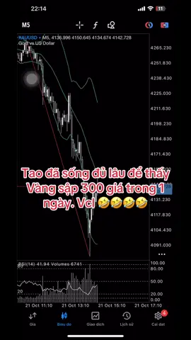 Tao đã sống đủ lâu để thấy Vàng sập 300 giá trong 1 ngày. Vcl 🤣🤣🤣🤣. #hoaletrade #chuyentrader #xauusd 