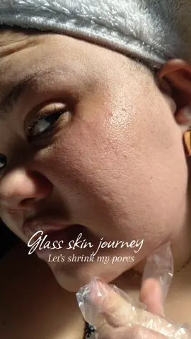 Part 1| Glass skin journey Using baking soda and Vaseline scrub #skincare #glassskin  #largepores #shrinkpores 
