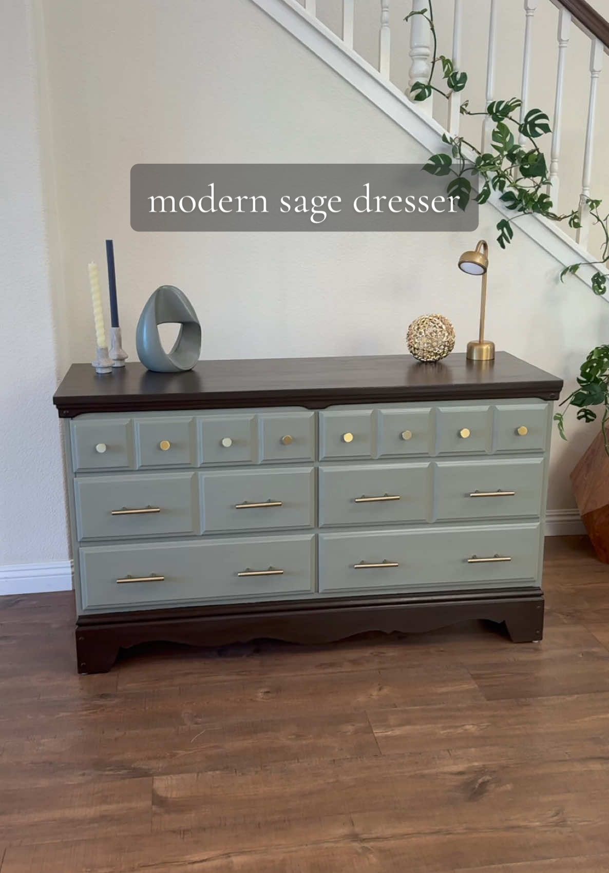 I shed real tears over this project… what do you think it’s worth?☺️ #modern #furnitureflip #refurbishedfurniture #tutorial #DIY 
