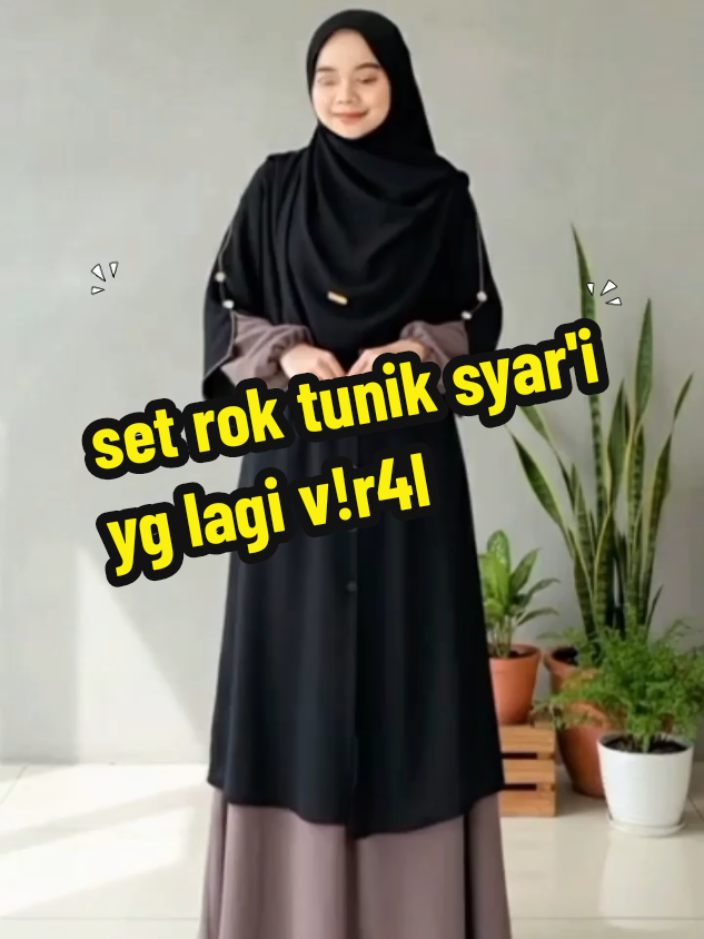 set rok tunik syar'i yg lagi banyak di cari buruan co sebelum kehabisan #onesettunik #setroktunik #outfitsyari #bajumuslim #bajusyari 