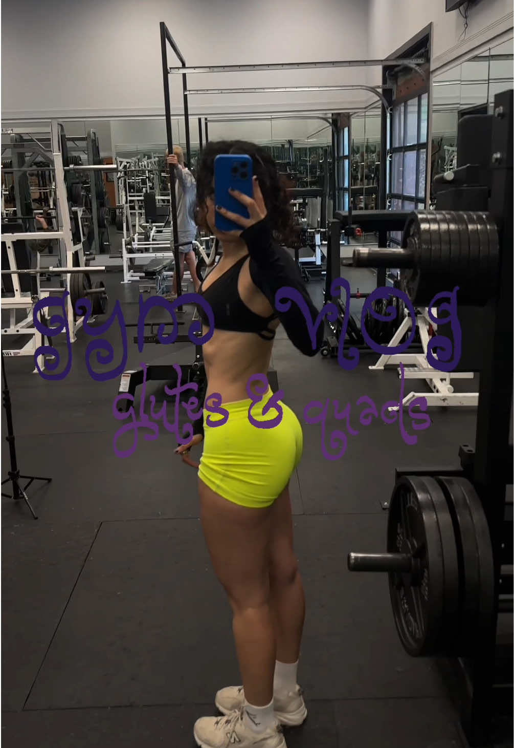 come along with me to the gym, today we hit glutes and quads harddddd. love these little mini vlogs, so cute so whimsical #gym #Vlog #glutes #quads #workout 