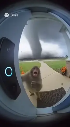 Tornado Monkey🤣 Sora2 ai neiro #sora #ai #monkey #tornado #fyp 