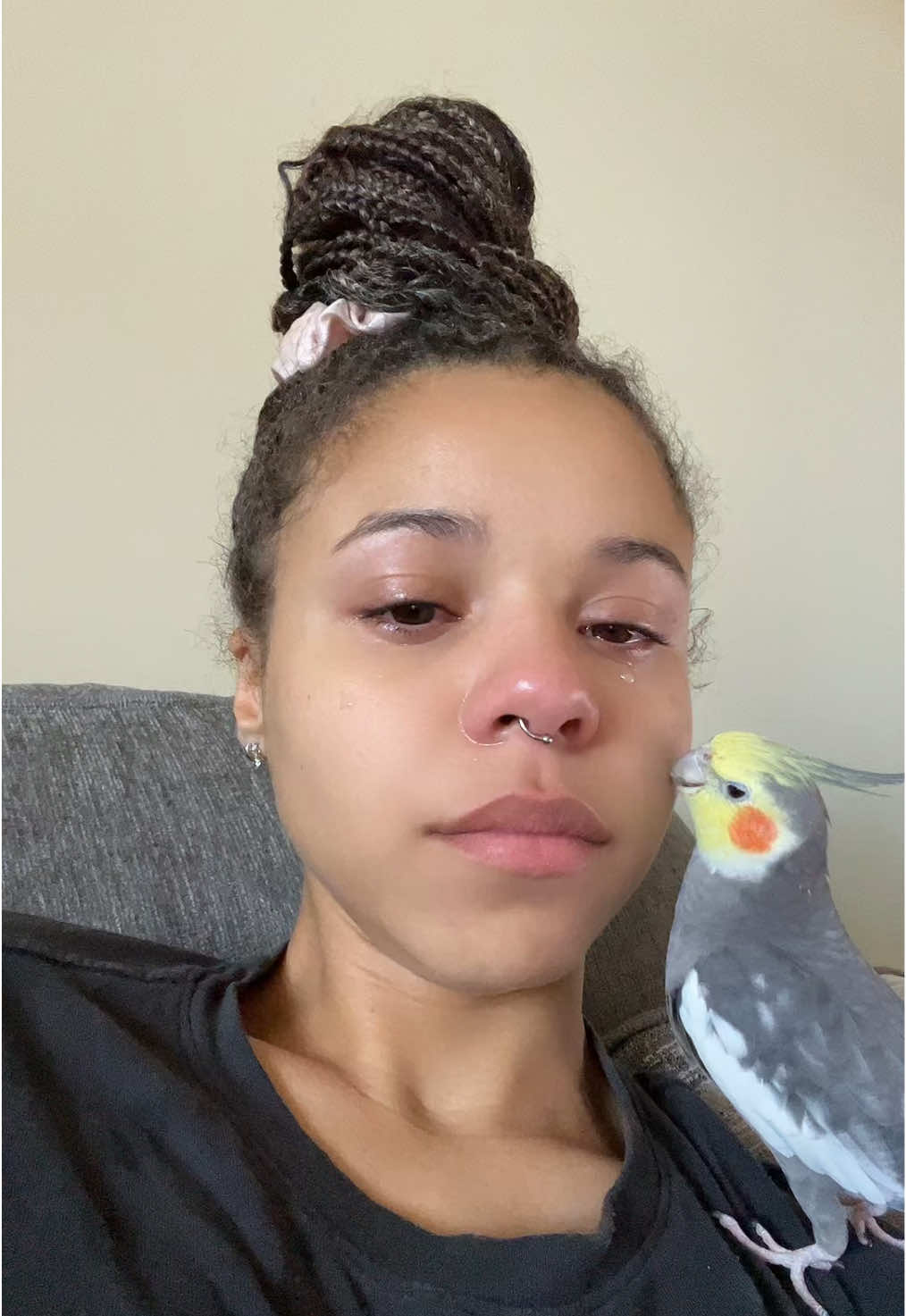 Don’t let him fool you… he’s only here because he likes the taste 💀😂🥲😭#cockatiel #birdsoftiktok #birdtok #PetsOfTikTok #companion 