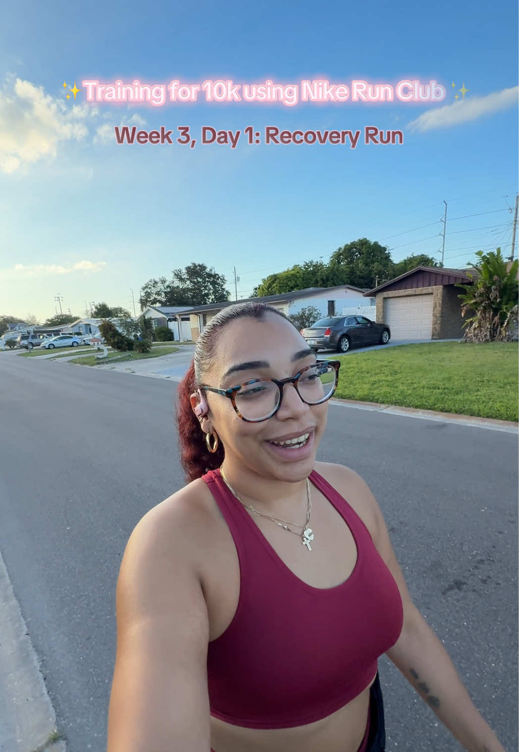 25 minute recovery done to start off week 3 of 10k training! My legs are a little sore so working on stretching and recovery in between runs :) #fyp #nikerunclub #runtok #10ktraining 
