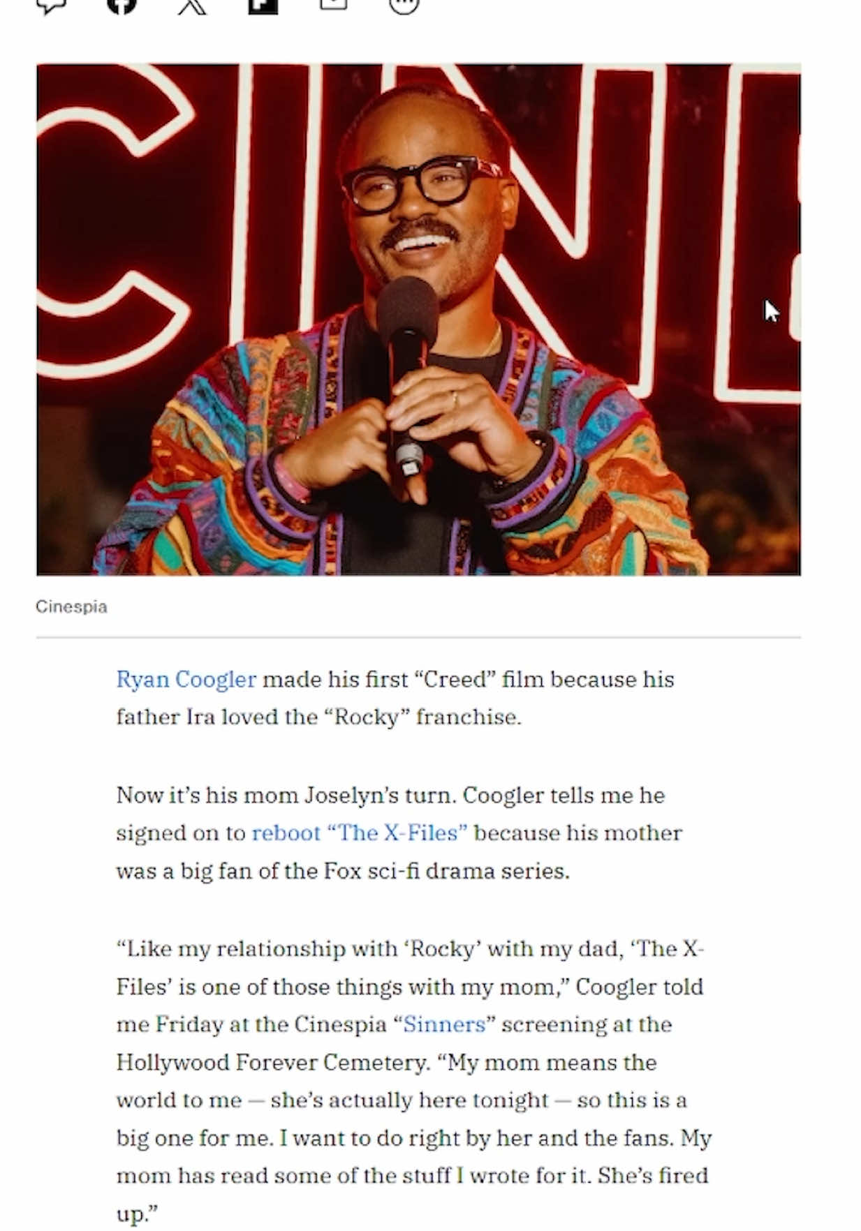 We got a little update on Ryan Coogler’s upcoming “reboot” of my favorite TV series of all time, The X-Files! #ryancoogler #sinners #creed #filmtok #horrortok 