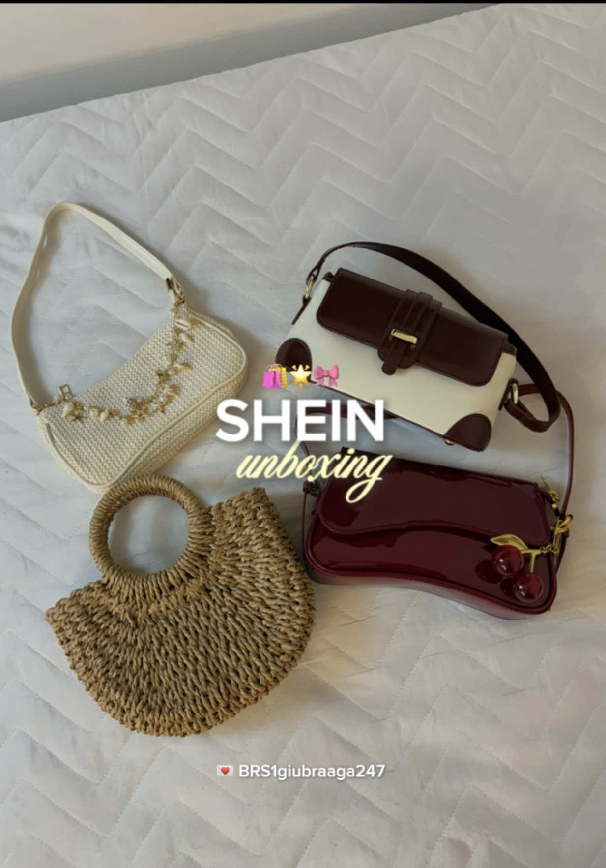 PARTE 2 | Fique atento às novidades pesquisando e seguindo os nomes das lojas SHEIN Nova Chic,CHICVUE,SHEIN SXY,CUCCOO CHICEST,SheCarry,Nicekee,SHUZIA,ellya . 💞🌟 💌 BRS1giubraaga247 para ganhar descontos! ID’s:  Nome da loja: Nova Chic Bolsa de conchas: 73652692 Nome da loja: CHICVUE Óculos: 64828234 Nome da loja: SheCarry Bolsa de palha: 1022810 Nome da loja: SHEIN SXY Brinco Cravejado: 110510273 Nome da loja: CHICVUE Argola: 149361086 Nome da loja: CHICVUE Brinco de gota: 65397717 Nome da loja: ellya Kit de anéis: 129239107 Nome da loja: SHEIN SXY Kit de Colares: 11554794 Nome da loja: CHICVUE Kit de pulseiras: 64775400 @SHEIN Brasil @SHEIN   #SHEINShoes #SHEINbrasil #SHEINtrends # ad #sheinhaul #unboxingvideo 