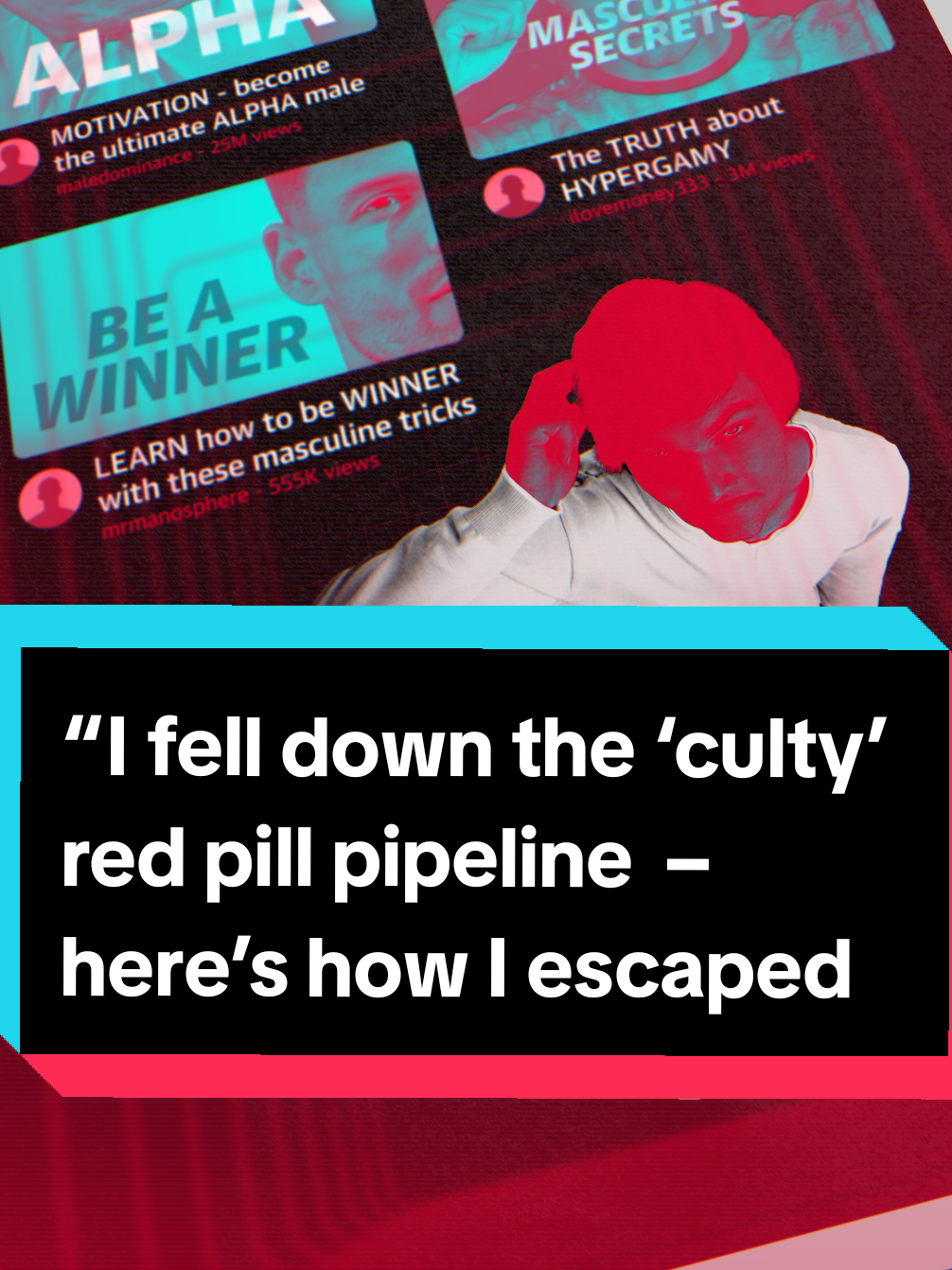 “I think it’s a very appealing thing to be the victim because it relinquishes any accountability or responsibility.” This is how James Lawrence* (not his real name), a young man in his mid-20s living in the US – who fell down the so-called “red-pill pipeline” around the age of 17 – described what it was like to be there. A growing network of online communities known collectively as the “manosphere” is emerging as a serious threat to gender equality, as toxic digital spaces increasingly influence real-world attitudes, behaviours, and policies, the UN agency dedicated to ending gender discrimination has warned earlier this year. The phrase ‘red pill’ comes from a scene in the 1999 film The Matrix, in which Laurence Fishburne’s character offers Keanu Reeves a choice to take the “red pill” to see “how deep the rabbit hole goes”. The rabbit hole, in this case, includes the understanding that “men are the oppressed gender rather than women”, according to charity Hope Not Hate. Lawrence, who asked not to use his real name for privacy reasons, says he didn’t view it as a way to put women down, but more that women want someone “who is better than them per se – I cringe saying that – so you got to be more dominant yourself”. However, he now describes the manosphere as a “cult” which “makes you feel right, but at the cost of your mental health”. He says he remembers comment sections full of increasingly angry and isolated young men. After spending a year extracting himself from the “pipeline”, Lawrence spends time trying to dispel the lies and hatred spreading on online forums like Reddit. “If I can help others get out of this and avoid this, then I will have done my job,” he says. Watch to find out more about his story, and what he thinks needs to change. For our new visual investigation into what makes the manosphere so appealing to teenage boys, head to the link in bio.