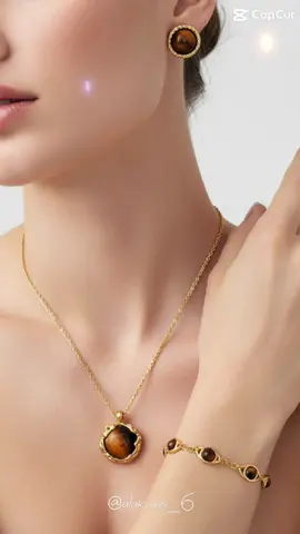 Tiger’s Eye Jewelry set, Enriched the Fall’s color #tigerseye #jewelry #elegantjewelry #jewelryforher #vljewelryus 