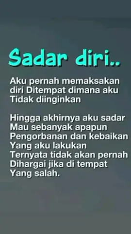 Sadar diri.. 