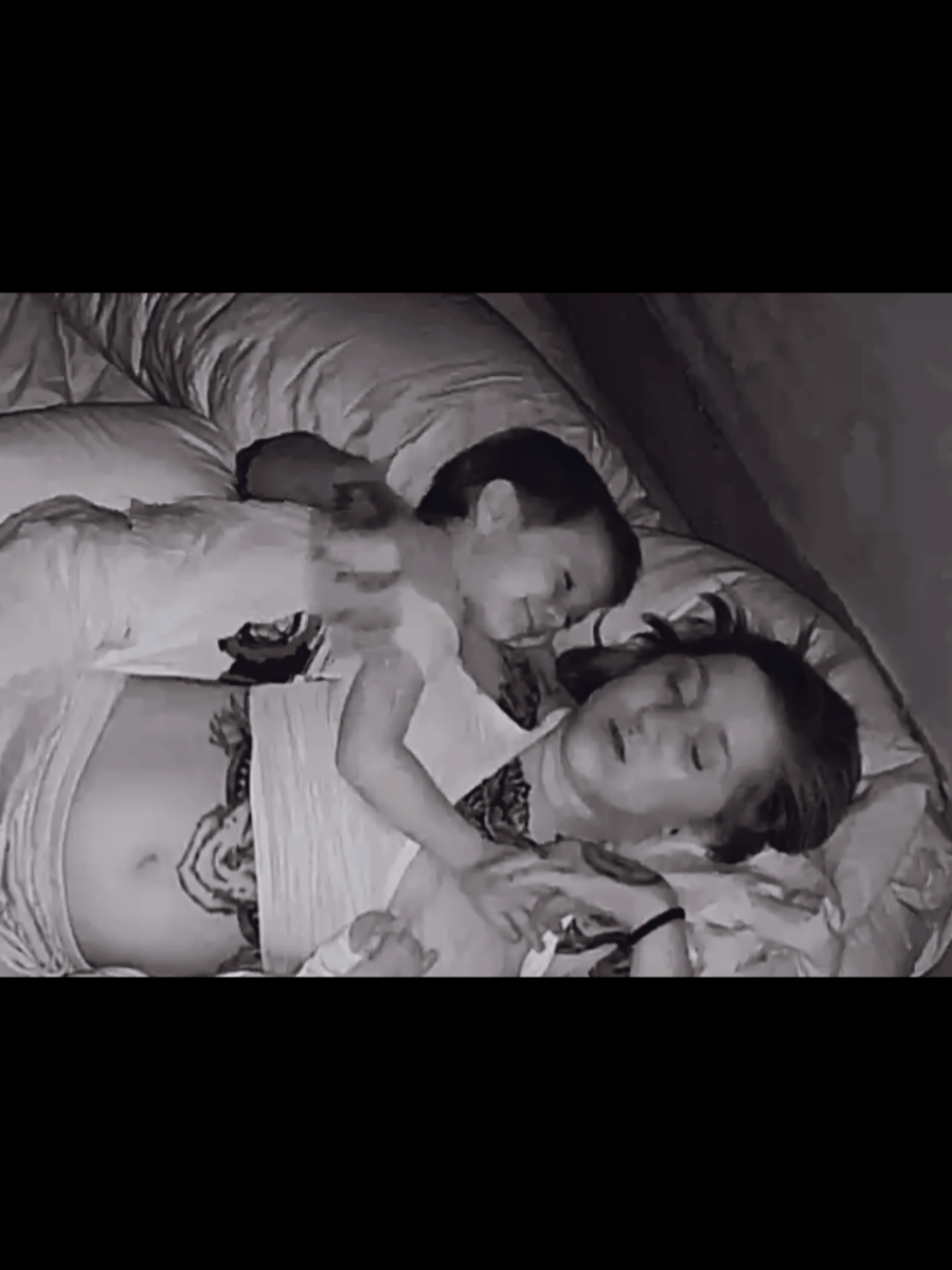 Healing yourselves by parenting how you want. Also, if you're new here, I am not asleep. Im waiting for my big guy here to fall asleep before putting him in his own bed. #parenting #motherhood #healing 