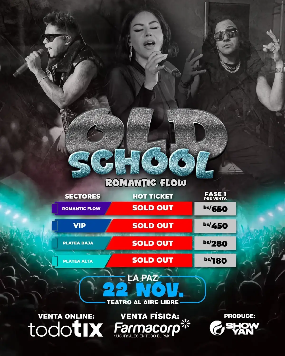 🌟 Damos la bienvenida oficial a nuestros auspiciadores que hacen posible el gran evento 𝙊𝙇𝘿 𝙎𝘾𝙃𝙊𝙊𝙇 𝙍𝙊𝙈𝘼𝙉𝙏𝙄𝘾 𝙁𝙇𝙊𝙒 🙌🎶 🟡 VOLT 🟡 ALIANZA SEGUROS 🟡MEGA CENTER 🟡CAFETERIA EMANUEL 🟡LIBELULA 🟡PACEÑA  📅 22 de noviembre 📍 Teatro Al Aire Libre Con los mejores exponentes del Reguenton Romántico: 🔥 FLEX 🔥LA FACTORIA 🔥EDDY LOVER  Consigue tus entradas de manera online en Todotix #LaFactoria #EddyLover #flex #romanticflow #bolivia 