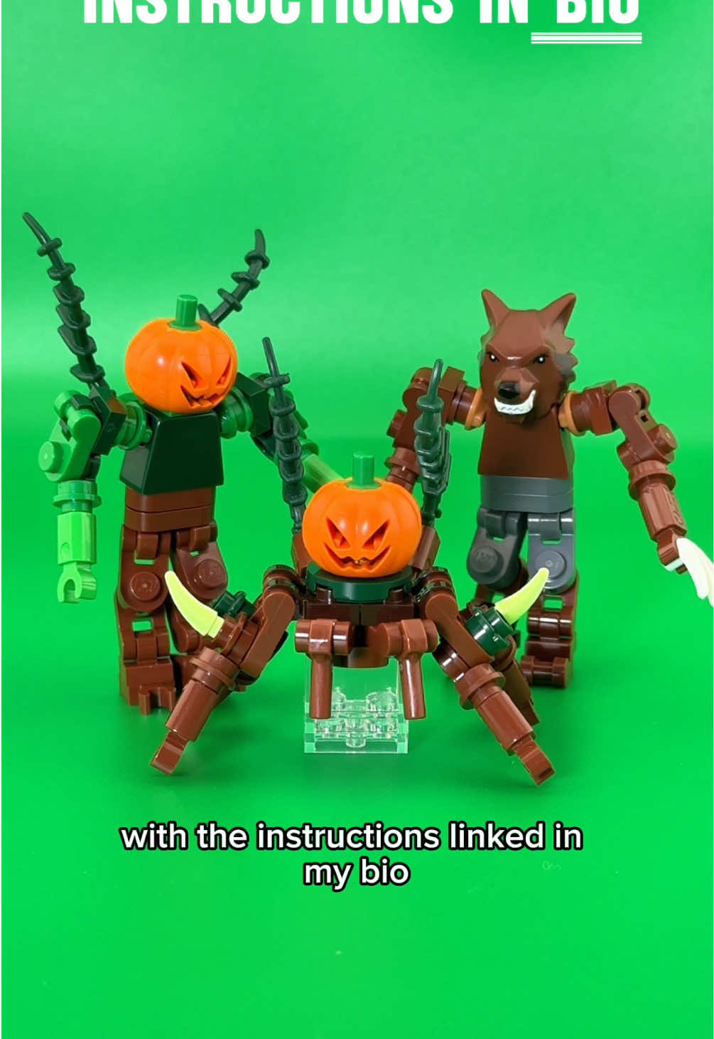 Did you know that this LEGO piece can be stuck into a minifigure torso to create custom brick-built creatures like these Halloween monsters?  You can build these for yourself with the instructions linked in my bio! 😁👆🔗  Thank you krypto_bricks (on IG) for helping create these instructions! #lego #halloween #legohalloween #legowerewolf #legopumpkinmonster @LEGO 