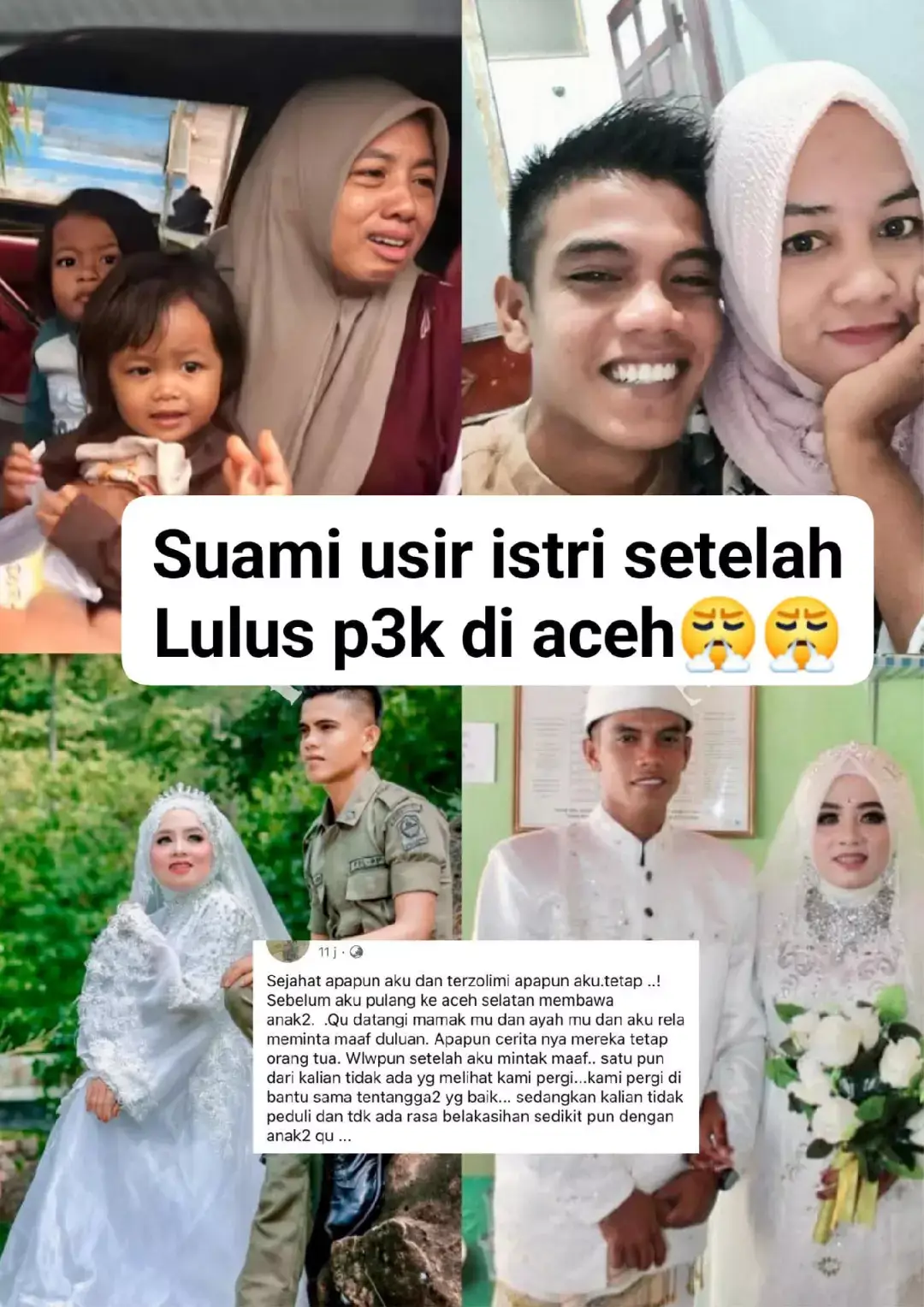 Miris...!!  Kisah Viral menyayat hati lulus P3K, suami di Aceh Singkil ceraikan istri dan terlantarkan dua anaknya dua hari sebelum penerim4an sk.. Dia dulu jga perempuan yg sangat cantik tapi selama berumah tangga keadaan itu berubah Karena dia tau menyesuaikan kebutuhan keluarga anak adalah yg utama. Dia juga membantu perekon0mian keluarga dengan berjualan sayuran di pasar demi mem3nuhi kebutuhan keluarga di saat suami belom jdi  apa-apa🥹😭 sehat selalu dan murah rejeki Kaka, kebahagiaan menantimu dan anak anak mu.. #fyp #viral #semuaorang #videoviralitiktok 