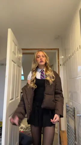 see it anymore🧑‍🦯#scottishuniform #school #uniform #blonde #pufferjacket 