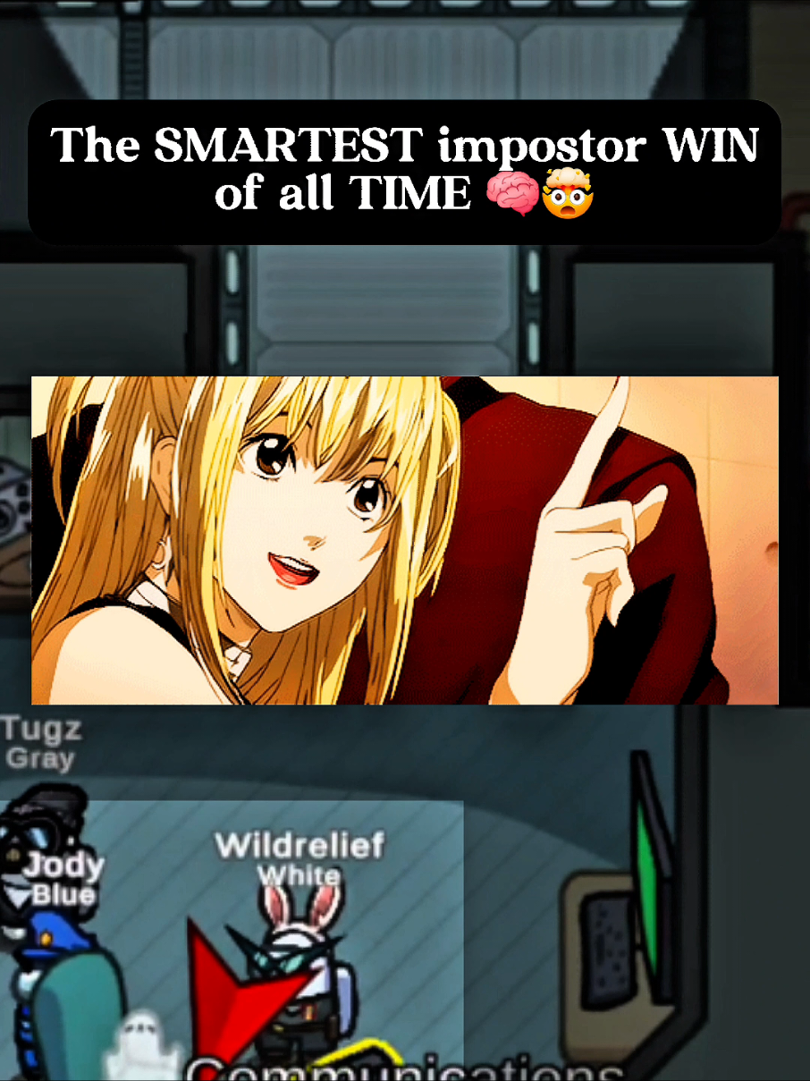 SMARTEST Misa IMPOSTOR WIN 🧠🤯#AmongUs #fyp #deathnote #impostor #anime 