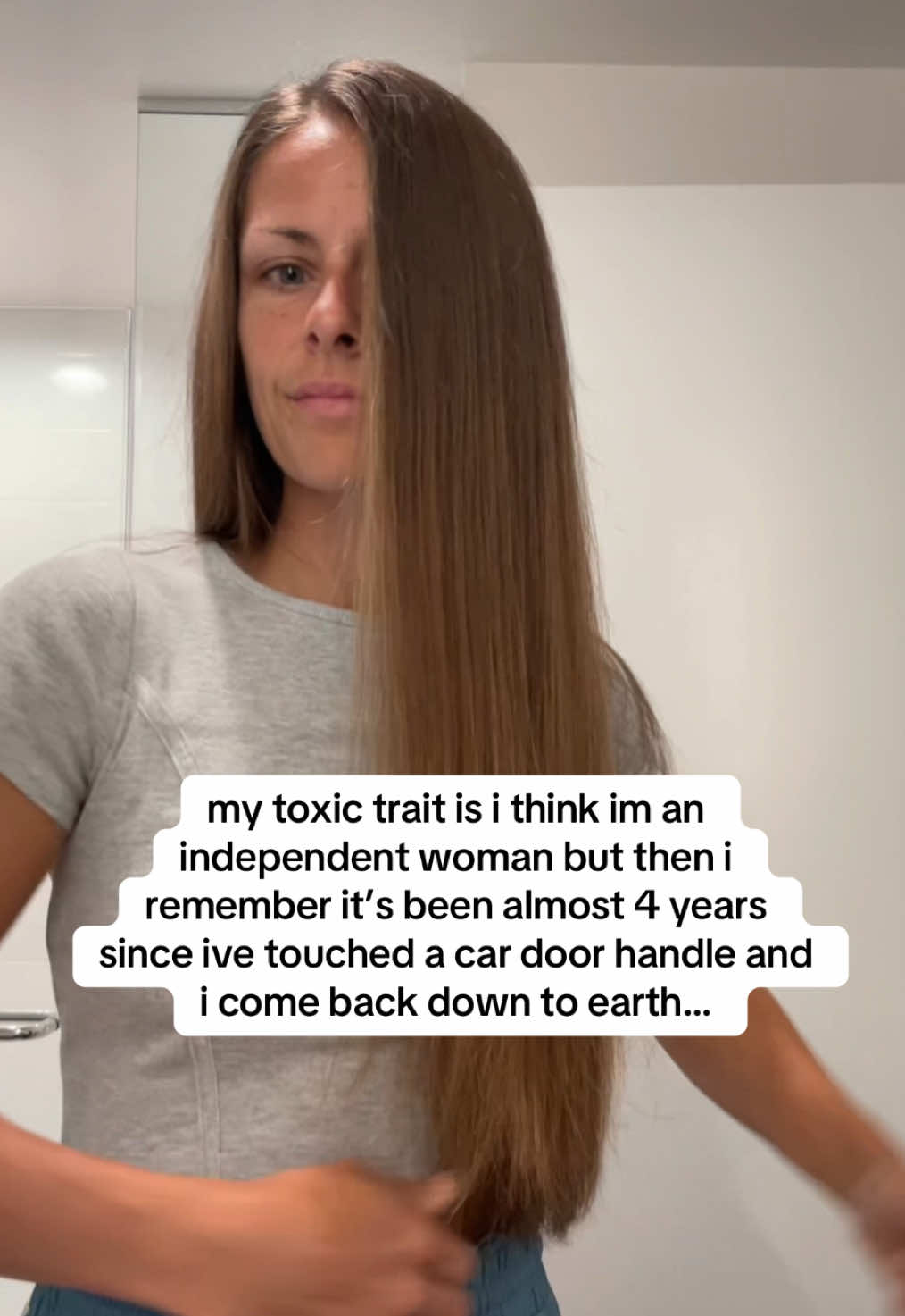 🤷🏽‍♀️ i’m still a pretty dang independent. i’m just kinda off the hook these days cuz he’s making this dependency lifestyle so dang easy 😜😂  #husbandandwife #relationshipgoals #imjustagirl 