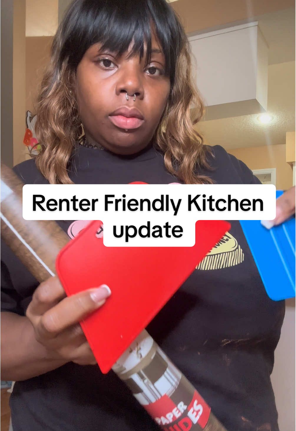 Renter, friendly kitchen update #KitchenHacks  #kitchenupdates #budgetfriendly #kitchendesign #fypシ゚viral 