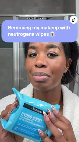 Let’s take this makeup off! I’m using @Neutrogena Hydro Boost Ultra-Soft Micellar Cleansing Wipes before I go in and double cleanse my face to reallyyyy get this makeup off. The wipes were thin and I only needed one wipe.  #neutrogenagifted #dryskincare easy makeup removal wipes 