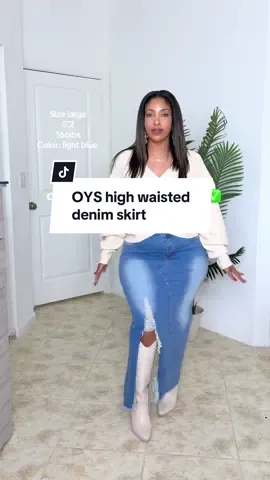 I love a cute denim skirt that’s curvy girl friendly #oys #denimskirt #longskirt #tiktokshopcreatorpicks #creatorpicksambassador 