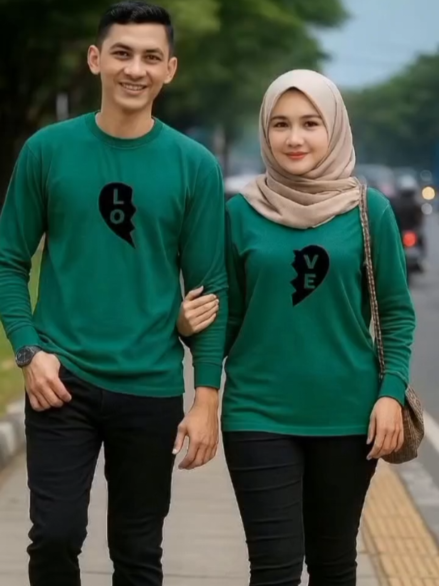 isi 2pcs kaos COUPLE LP ONE HEART Pasangan LENGAN PANJANG DEWASA COWOK CEWEK UNISEX SEPAKET DAPAT 2BAJU Wanita Soft Combed Distro Oblong Keren