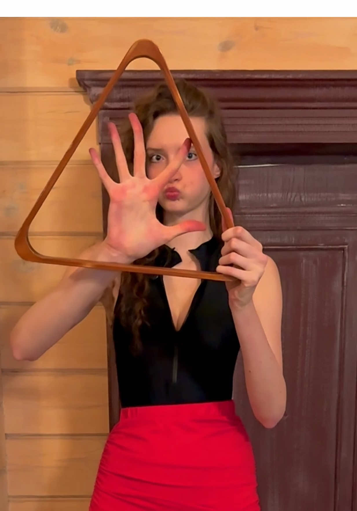 Hand Comparison With a Billiard Ball Rack #billiards #hands #skirt #legs #tallgirl 