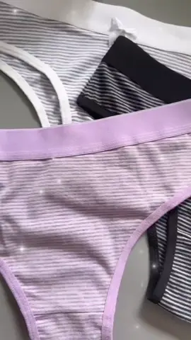 Kit 5 - Tanga Conforto Algodão Cotton Listrada Feminina#kitcalcinha #tanga 