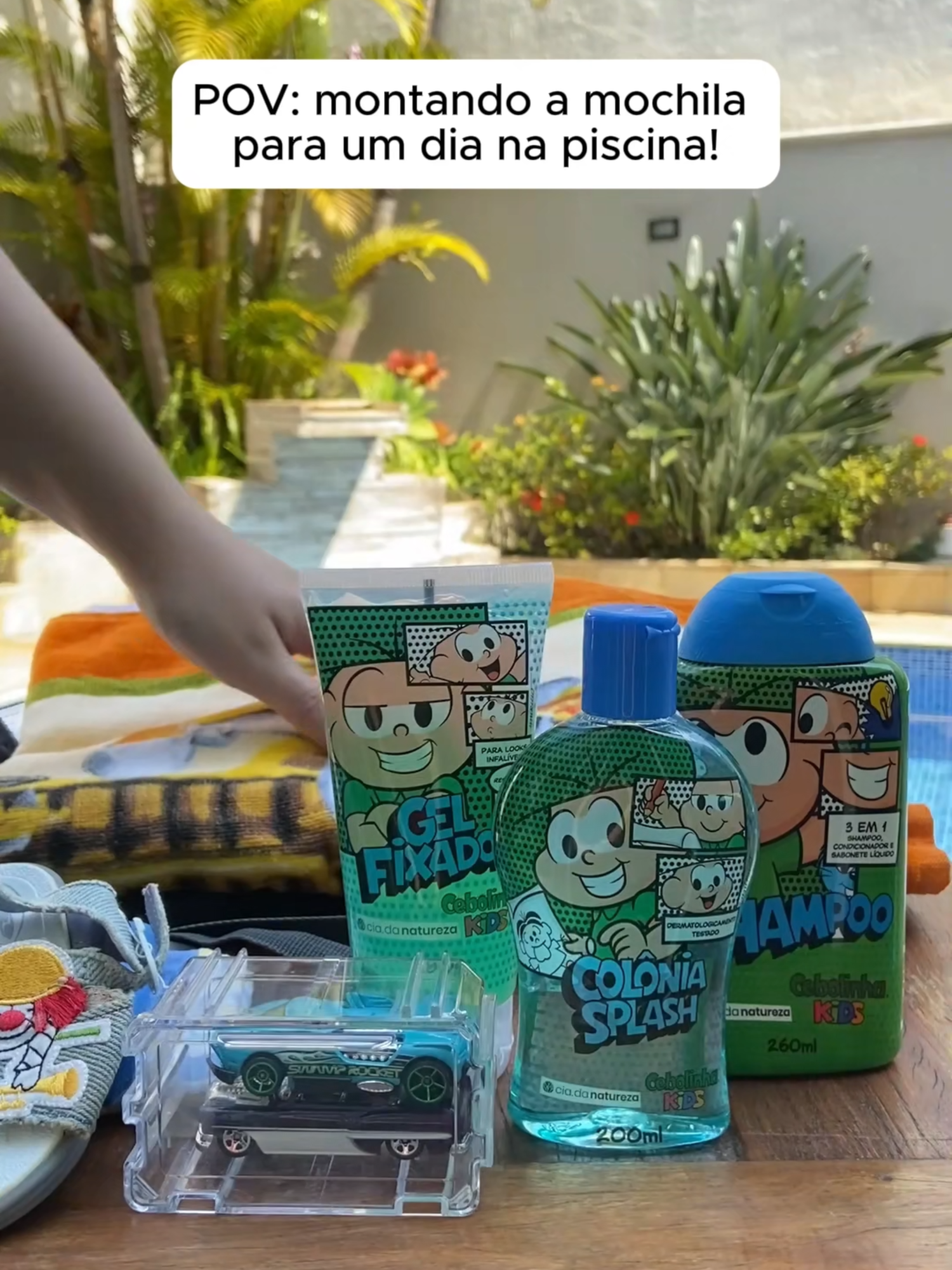 Um dia na piscina só fica completo com a linha do Cebolinha! E aí, já testou? #CiaDaNatureza #UmaBoaCia #NossaCia #autocuidado #brasilidade #perfumetiktok #TurmadaMonica #cebolinha