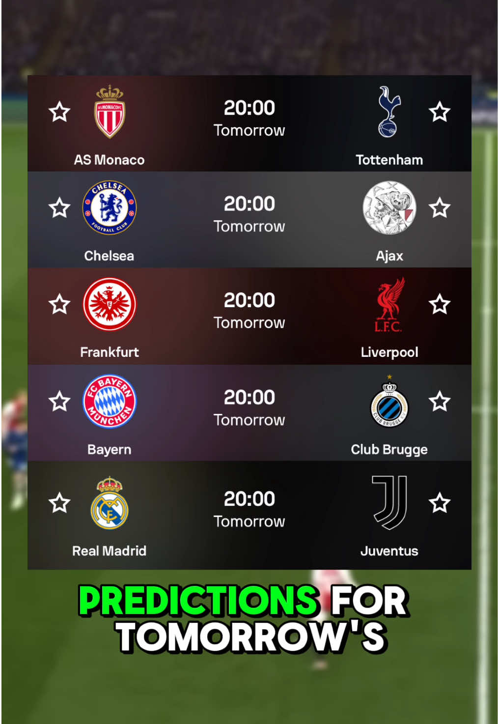 Champions league predictions for tomorrows games. #championsleague 