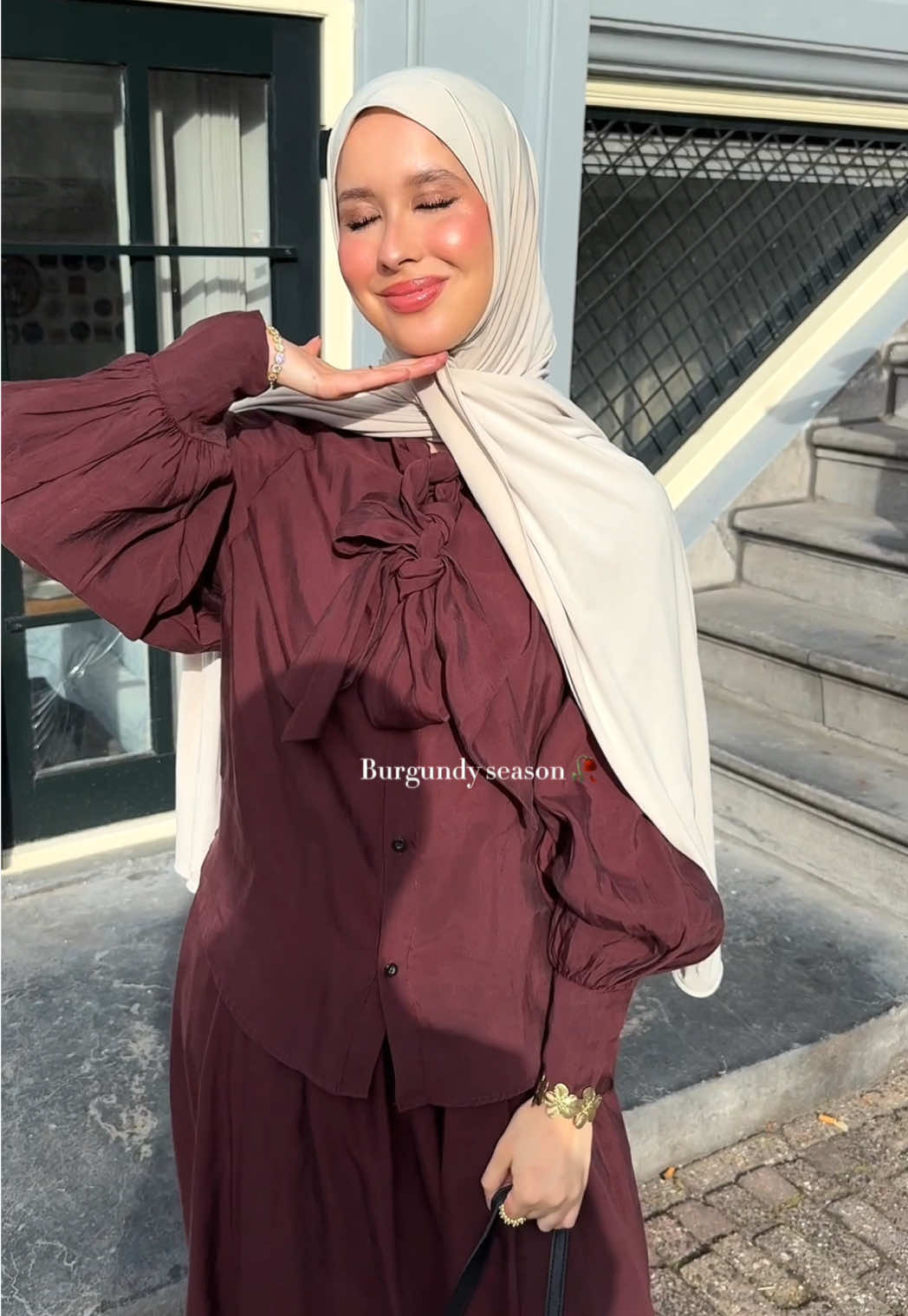 In my burgundy era, and it shows hihi #fall #burgundy #outfitinspo #fits 