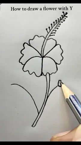 How to draw a flower with Y#Drawing #Foryou#artistsoftiktok#arteducation#trending 