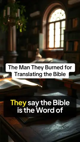 The Man They Burned for Translating God’s Word The man who tried to let everyone read the Bible was executed for it. William Tyndale’s translation laid the foundation for the King James Bible — the same book the Church once burned. #thechurchfiles #deconstruction #christiantok #exvangelical #williamtyndale 