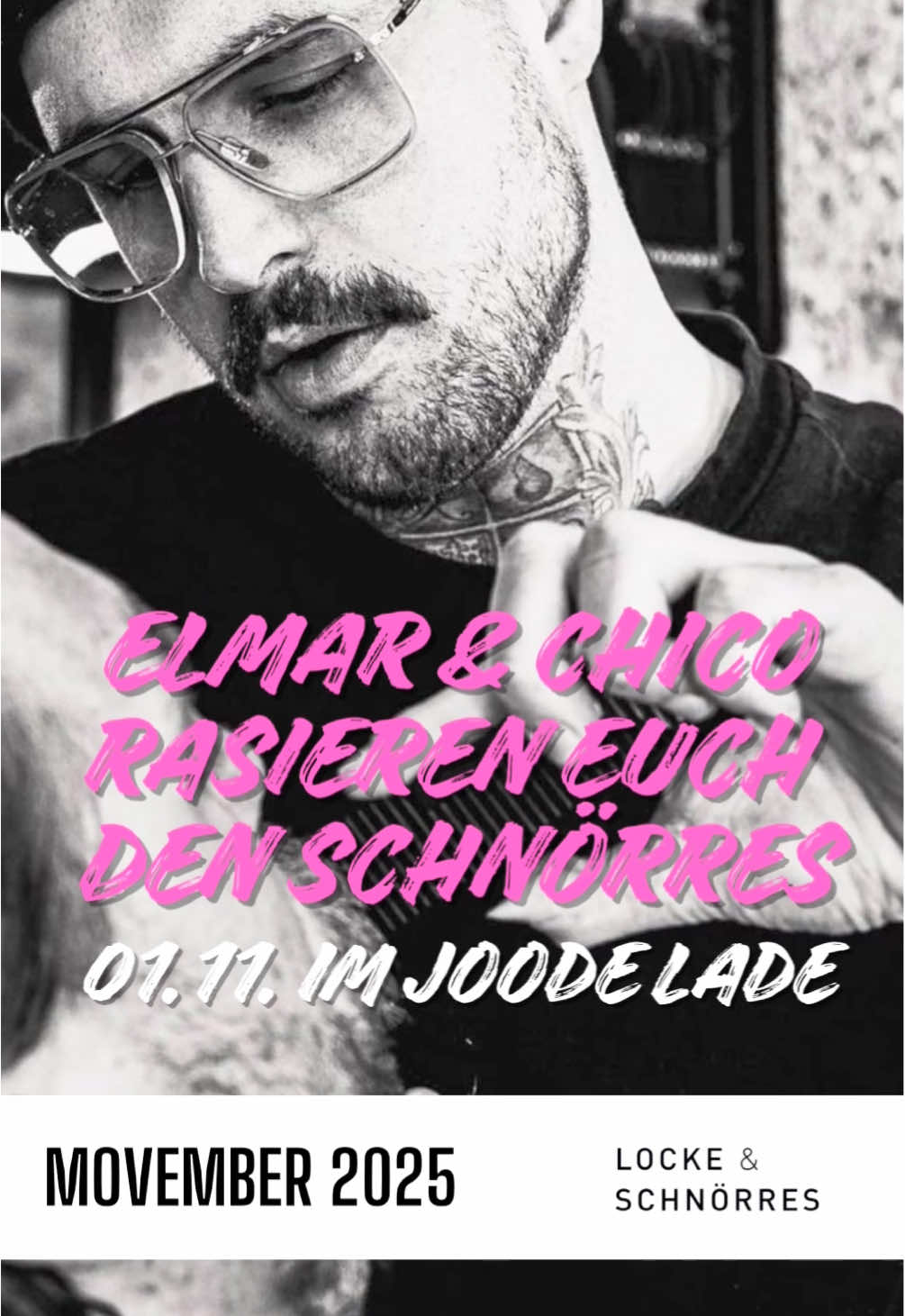 Am 1.11. wird’s haarig im Joode Lade! 🥸 Elmar & Chico von Locke & Schnörres sind von 13–16 Uhr bei uns und verpassen euch gratis einen schicken Schnurrbart – für den guten Zweck! 🍺 Das Kölsch läuft auf Spendenbasis 💸 der komplette Erlös geht an die Movember Foundation. Kommt vorbei, trinkt, lacht, lasst wachsen! 💪 #Movember #JoodeLade #LockeUndSchnörres #growamosaveabro 