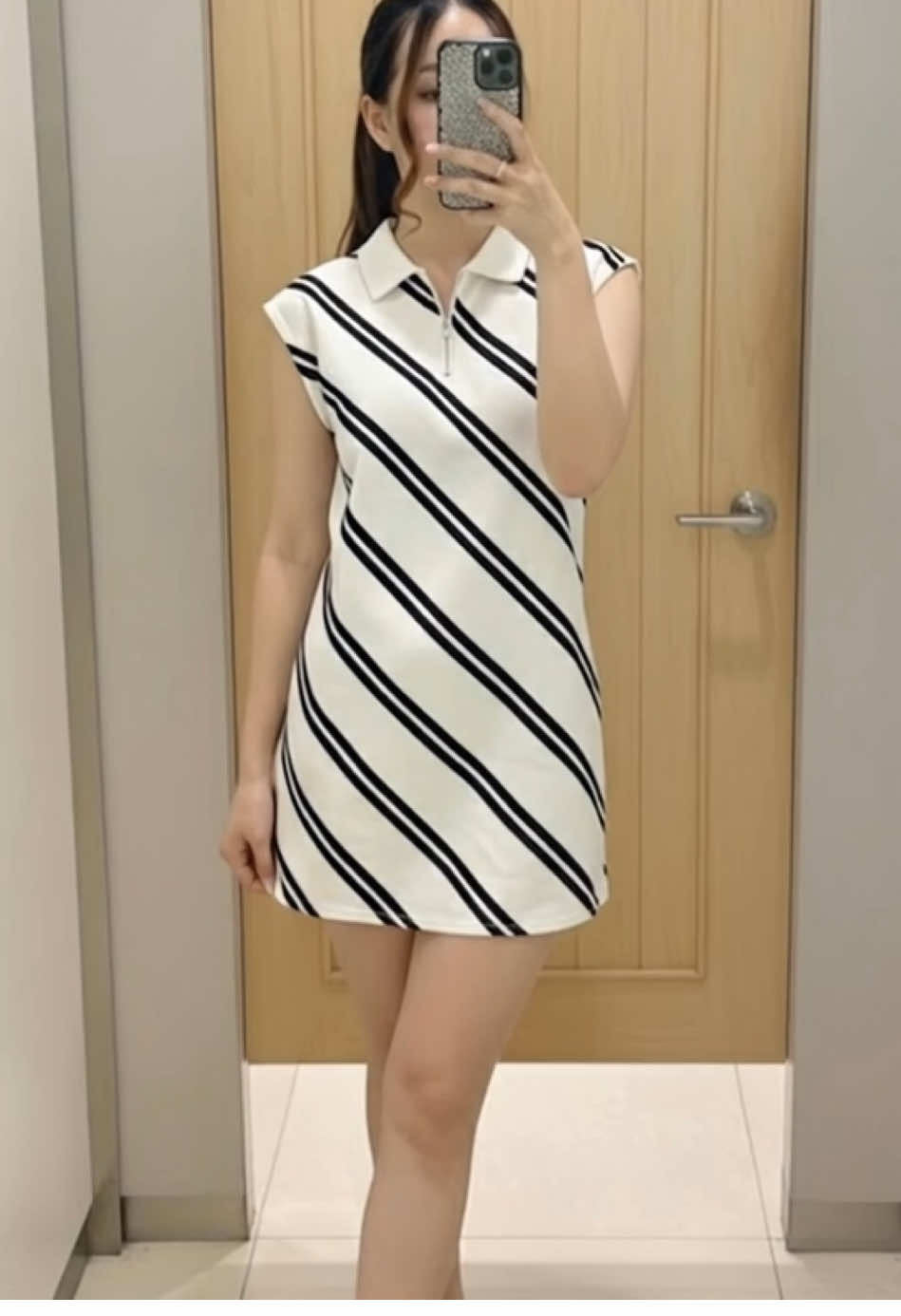 [MEIN][READY STOCK] Casual Dress Katun Mini Tanpa Lengan dengan Kerah Polo Dress Casual Bergaris untuk Wanita 7130 Baju Atasan #dresskatun #dressmini #dresskekinian #fypviraltiktok🖤シ゚☆♡ #masukberanda 