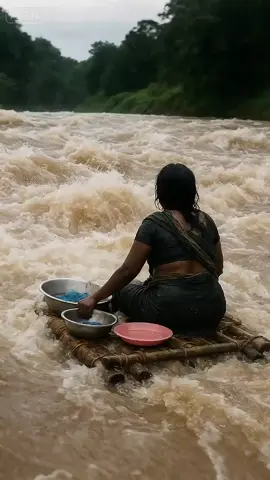 A laundry worker was swept away by a flash flood! A drone was deployed for a life-or-death rescue! #flood #rescue #drone #disaster #viral #breaking #shock #danger #nature 
