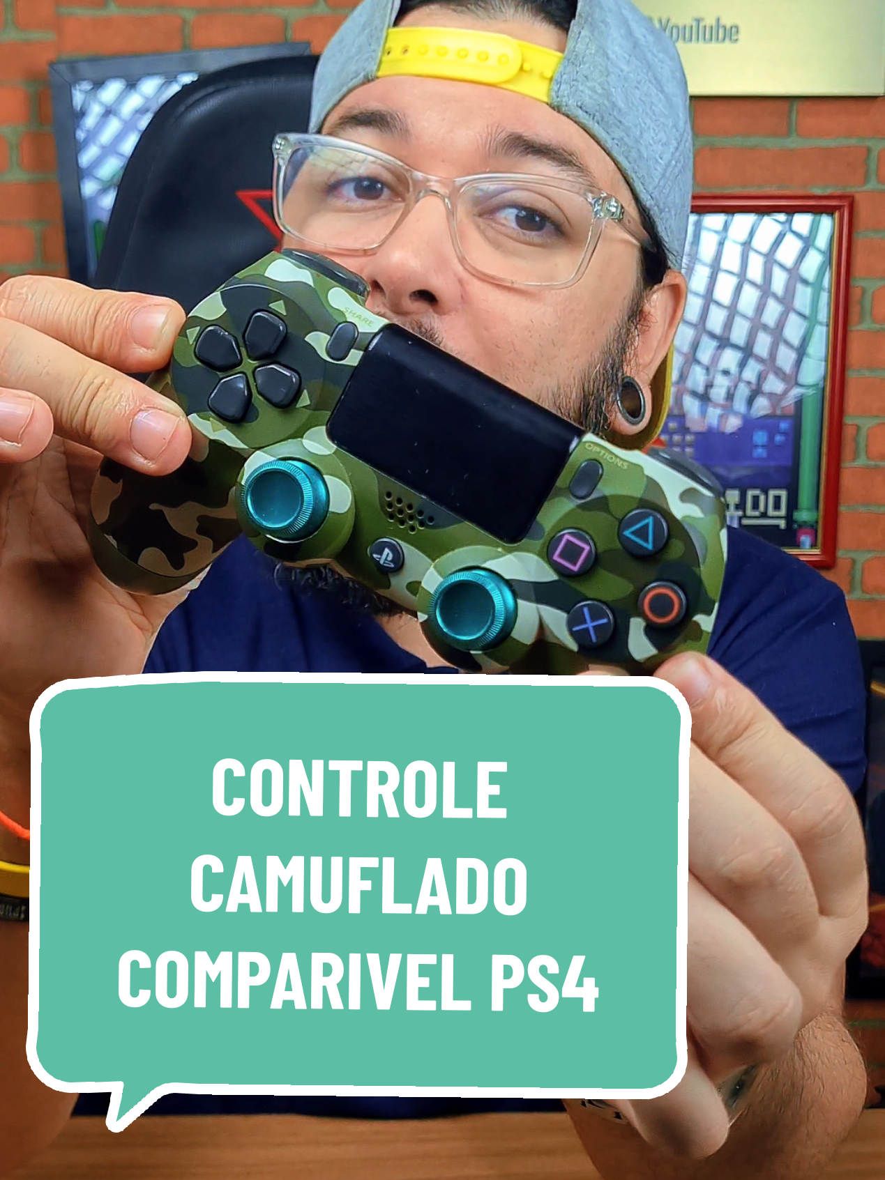 Controle camuflado compatível com ps4 #controle #controlecamuflado #controleps4 #controlepc 
