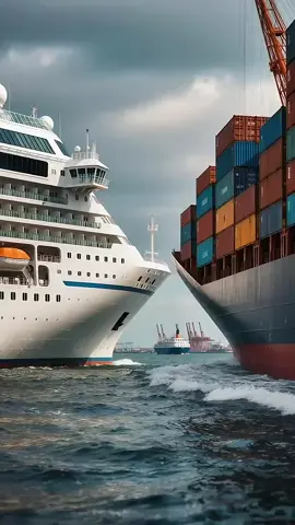 Giant Cruise Ship Collides with Cargo Vessel While Entering the Dock