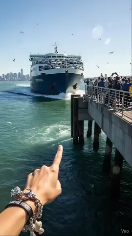 Giant Ship Destroys Dock and Cars in Seconds