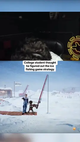 College student thought he figured out the ice fishing game strategy #kickstreaming
