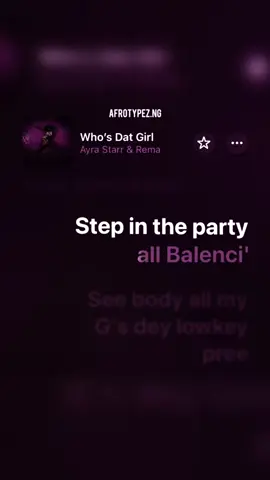 Ayra Starr & Rema - Who’s That Girl #lyrics #afrotypez #ayrastarr #rema 