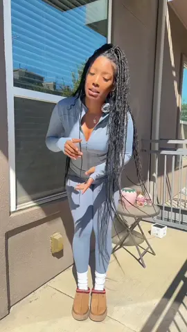 and i love this color 🩵🤭 #twopieceset #workoutset #workoutoutfit #workoutoutfits #bbljacket  