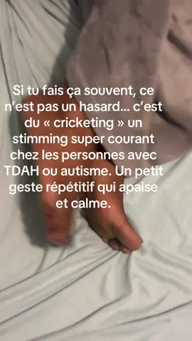 Tu fais ce petit geste sans t’en rendre compte ? Ce n’est pas un hasard… c’est du cricketing, un stimming qui apaise TDAH ou autisme, ça te parle ?#TDAHpourtoi